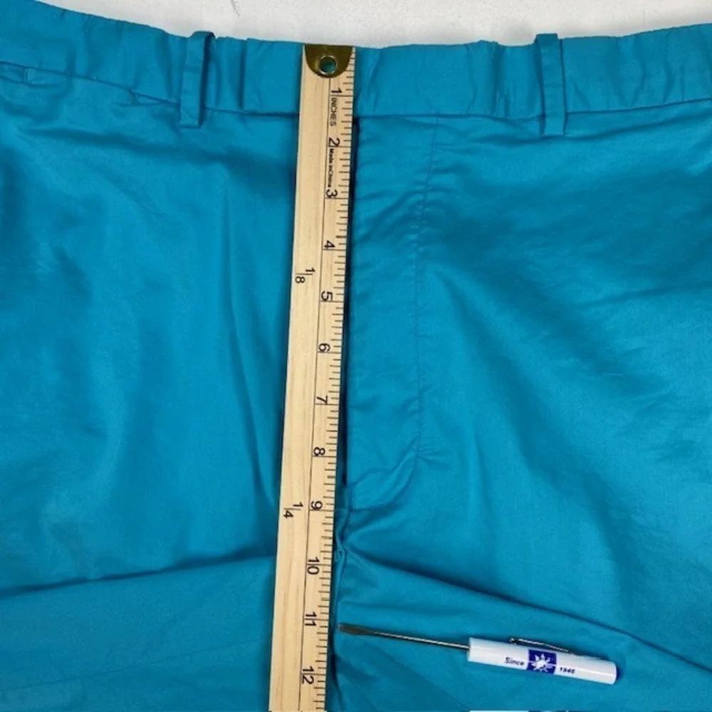 RLX Ralph Lauren Mens Golf Shorts 36 Turquoise Blue Cotton‎ Blend Flat Front RLX